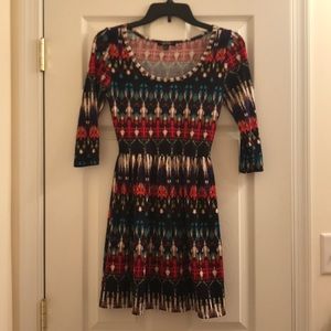 3/4 Sleeve Print Dress